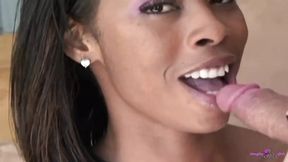 Perfect Black Girl Jordan Sky Sucks and Fucks Her Hung White Stud Until He Cums