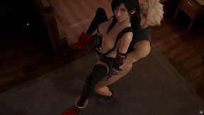 true facial [pornplay parody hentai game] ep.3 cloud and tifa romantic anal deep fucking