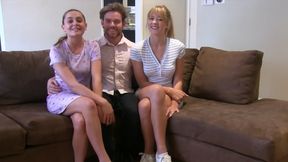 Matt is getting a blowjob and a quick fuck by two stripped-down hoes