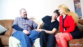 Old German Couple Chat Before Big-Tits Mature Threesome