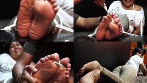 Grecia ticklish wrinkled soles + BONUS foot play bare soles teasing!