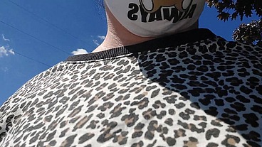 Hot pee wet yoga pants in public garden