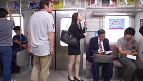 Stranger jerks off Hasumi Yoshioka on the subway