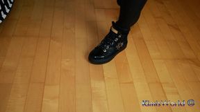 Shiny Leggings, Ankle Boots & Sole Tease