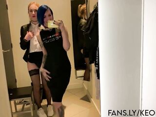 I sucked her weenie in the dressing room risky sex with tgirl