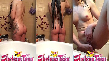 Young amateur girl masturbating in the shower