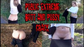 Public Outdoor extreme butt-pussy crack sagging pants
