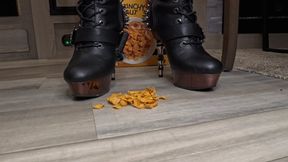 ASMR Demonia boots crush your crunchy nut and water bottle