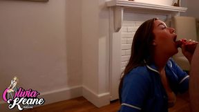 teen nurse shows off her oral skills