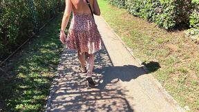 Pussy Flash - My exhibitionist wife walks naked in the streets of Spain where many people pass - Caught!!!