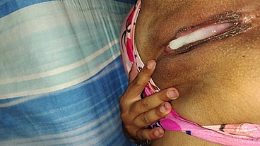 my black bull came to my home and fucks me in a rough missionary aside and gives me a huge sticky creampie to my pussy