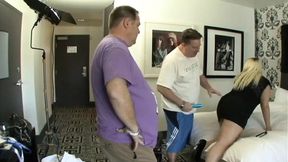 Swiney and Angus take turns with the hotel maid