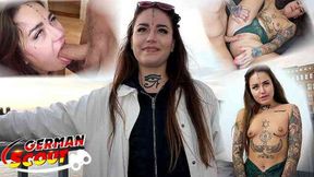 GERMAN SCOUT - Tattooed Next Gen College Girl Jess Mori Pickup Shoot