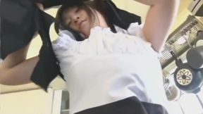 Asian Beauty in Frilly Maid Outfit