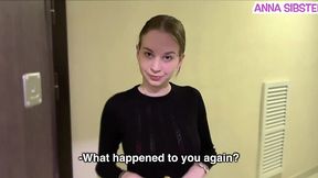 Russian Anna fucked by her neighbor till cumshot on fit ass