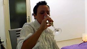 Dark-haired German slut enjoys threesome with rough dicks