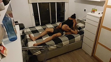 FUCKING MY FRIEND HARD ON THE BED!!