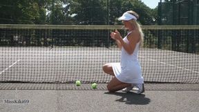 Miss Kiki taking a smoke break whilst playing tennis | 720p