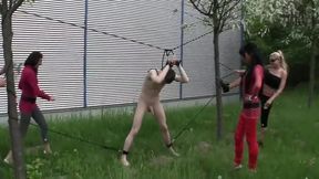 Ball busting outdoors