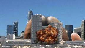 Giantess Big Ass Destroys Teenie City 4k smaller