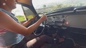 Dalilah drives in high heels and crashes the car