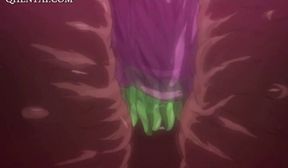 Blonde anime siren fucks cock and tentacles