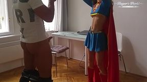 behind the scenes of small titted superwomen gina gerson has to save mugur