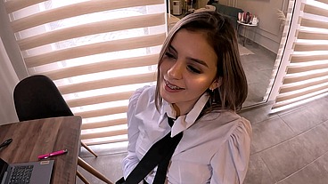 Doy clases de inglés a la chica universitaria latina más sucia Melanie Caceres de una manera más efectiva