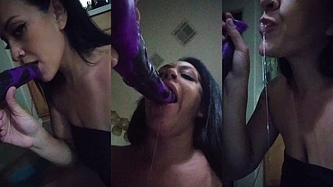 Deep Throating Fantasy Dildo