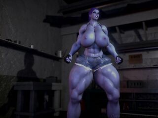 Widowmaker Works Out (Muscle Growth Animation)