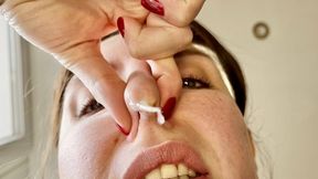 Nose Squeezing Snot Drip POV