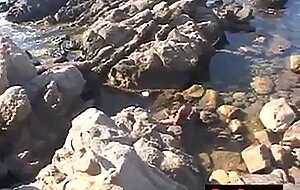 Tunisian twink wanks his BIG Arab dick near the beach