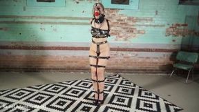submissive training with chastity and leather full