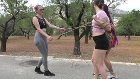 Extended Bondage Walk Training for two sexy Spanish Girls - Full Clip mp4 HD