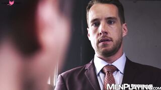 Suited businessman Mark Blue drills deep into mechanic Presley Scott