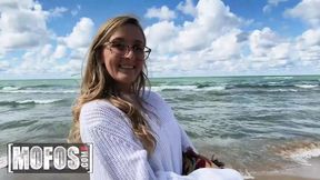 MOFOS: Beach Nude Seduction Leads To Overflowing Cream Pie