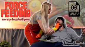 Feeding you in orange rubber gloves! WMV
