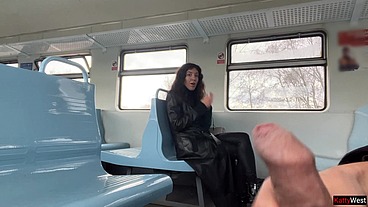 Stranger Helped Me Cum On Public Train And Walks Around Carriages With Cum On Face - CUMWALK