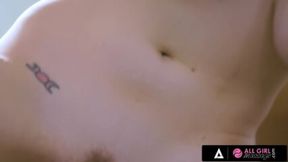 Two naughty&#x1F608; chicks get serviced by masseuse and newbie during sick threesome sesh