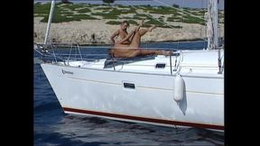 Two Hot MILFs Ass Fucked and Cummed on Pussy by Huge Cock on Boat