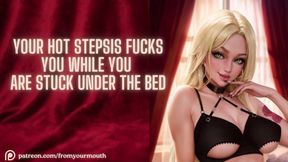 Stepsis screws you while stuck under bed ASMR audio roleplay