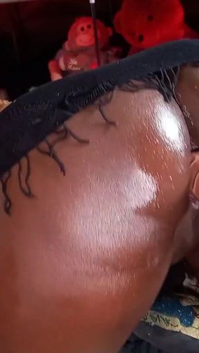 Unforgettable moment from &quot;ROUND ASS EBONY GIRL loves to FUCK with BBC DILDO , she TWERK and puts OIL in HERSELF&quot;