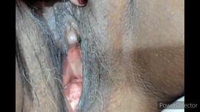 Feeling Good Inserting My Dildo Into My BBW Granny Hairy Pussy