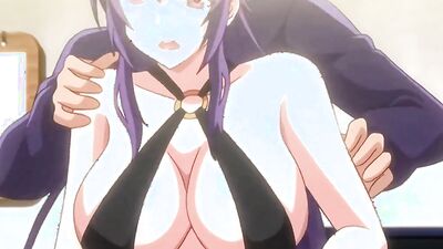 Anime babe gets her hairy cunt filled with horny dude's dong