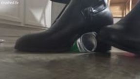 Stomping Trash in Thigh High Boots