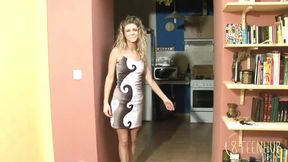 Blond teen harlot gets furry thong pelts herself to climax&#x1F680; in chair with dildo