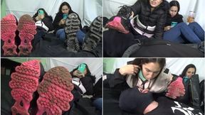 Dirty Muddy Shoes Hard and Spitting Humiliation Slave by Bruna an Evelyn # (Full HD)