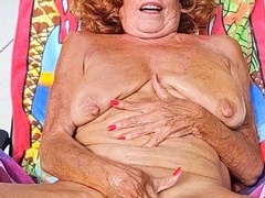 Amateur redhead masturbates then gives a blowjob