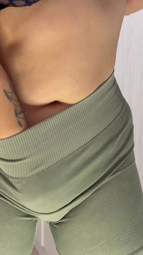 Thrilling moment from &quot;Changing elastic lycra leggings&quot;