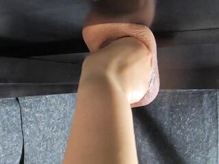 Milking table draining his saggy balls on my titties. sticking my nails in his shlong.